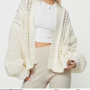 Abner Cable Cardigan Cream Princess Polly